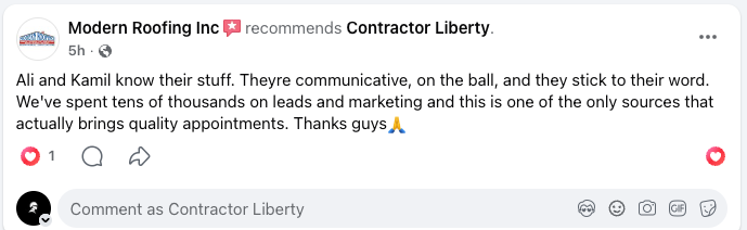 Client testimonial screenshot 2
